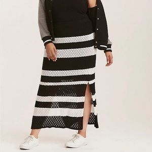 Torrid Mixed Stitch Stripe Sweater Maxi Skirt